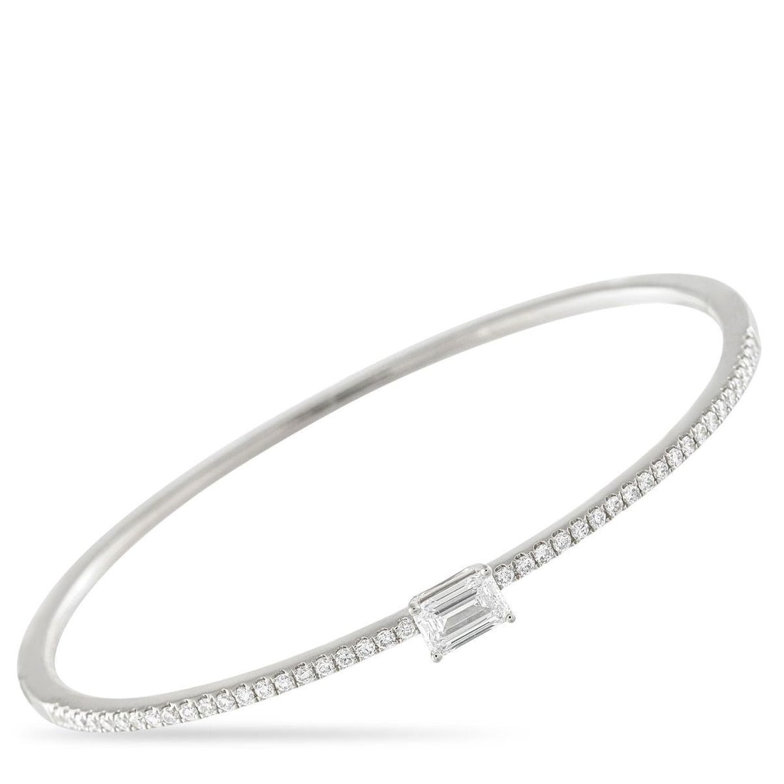 18K WHITE GOLD 1.30CT DIAMOND BANGLE BRACELET (1 of 3)