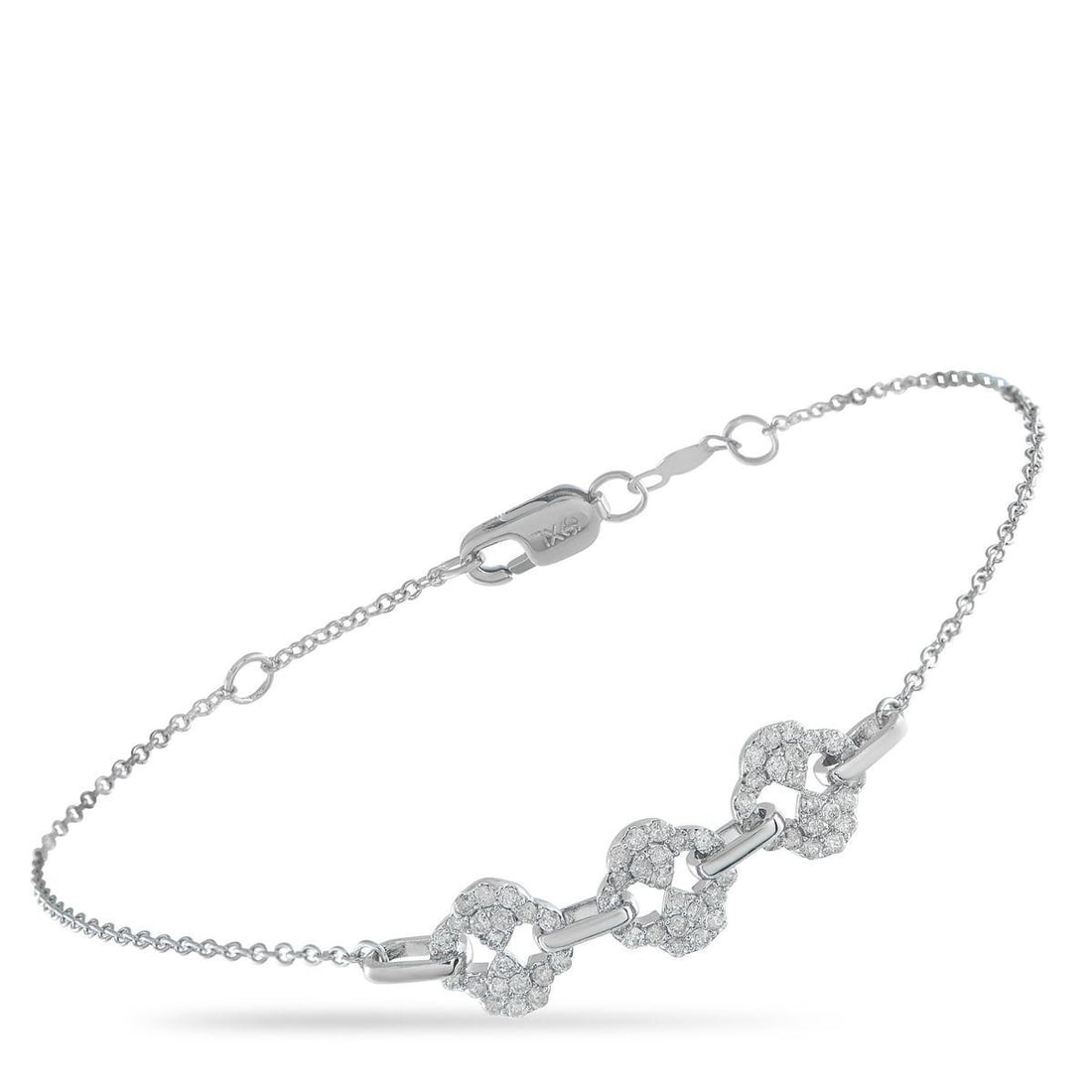 14K WHITE GOLD 0.40CT DIAMOND BRACELET (1 of 3)