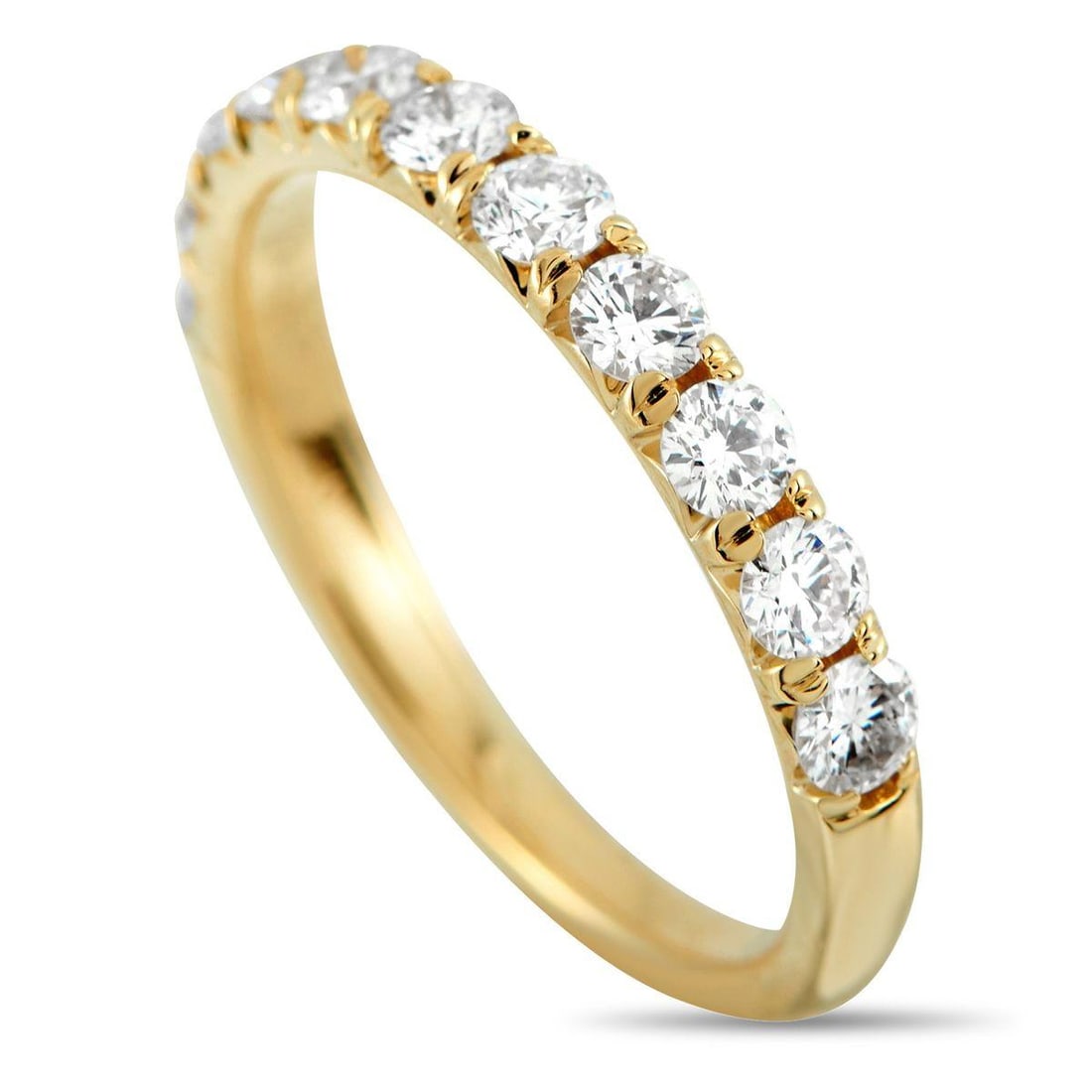 18K YELLOW GOLD 0.86CT DIAMOND HALF-ETERNITY BAND RING (1 of 4)