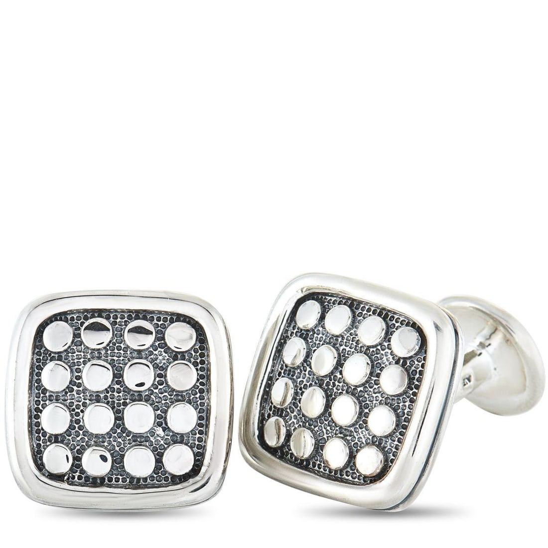 SCOTT KAY STERLING SILVER SQUARE CUFFLINKS: These Scott Kay cufflinks are crafted from sterling silver and each of the two weighs 12.85 grams. The cufflinks measure 0.75 in length and 0.75 in width.Offered in brand new condition, this pair of