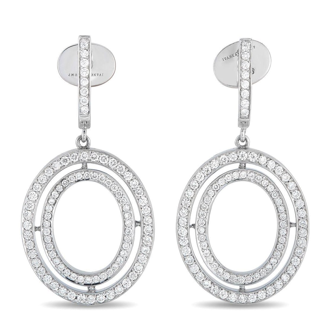 IVANKA TRUMP 18K WHITE GOLD 2.48CT DIAMOND DROP EARRINGS (1 of 4)