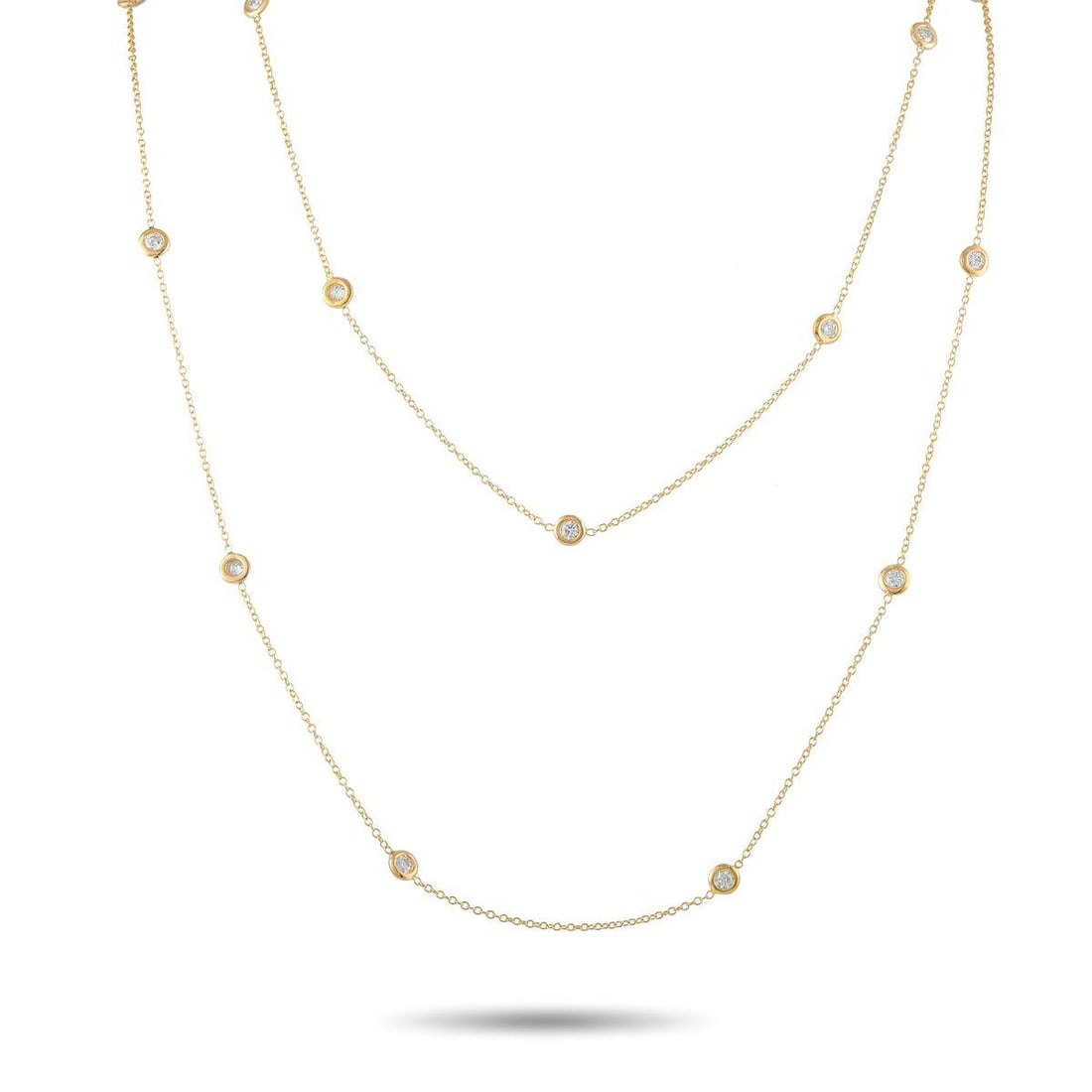 18K YELLOW GOLD 3.85CT DIAMOND STATION NECKLACE (1 of 3)