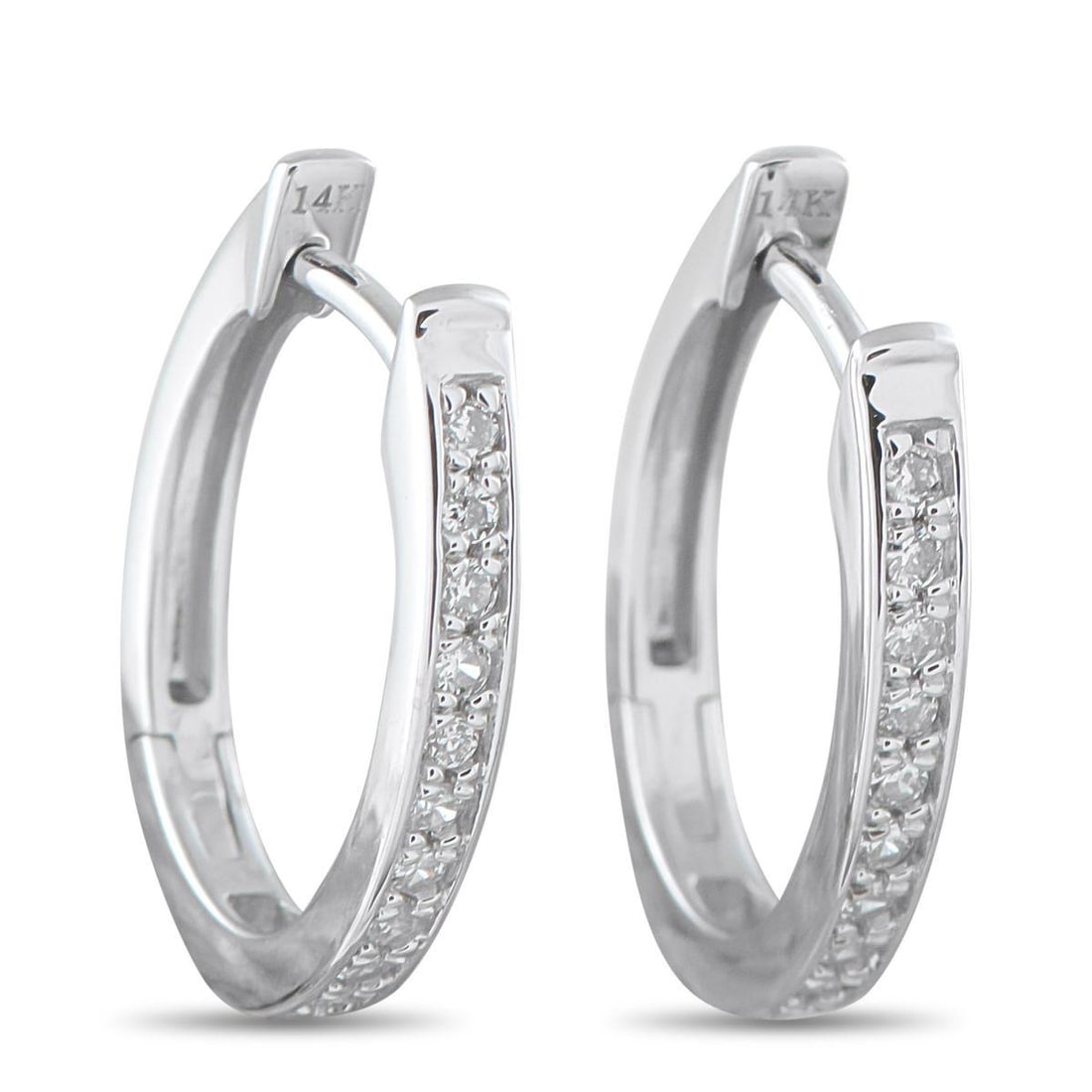 14K WHITE GOLD 0.10CT DIAMOND EARRINGS (1 of 4)