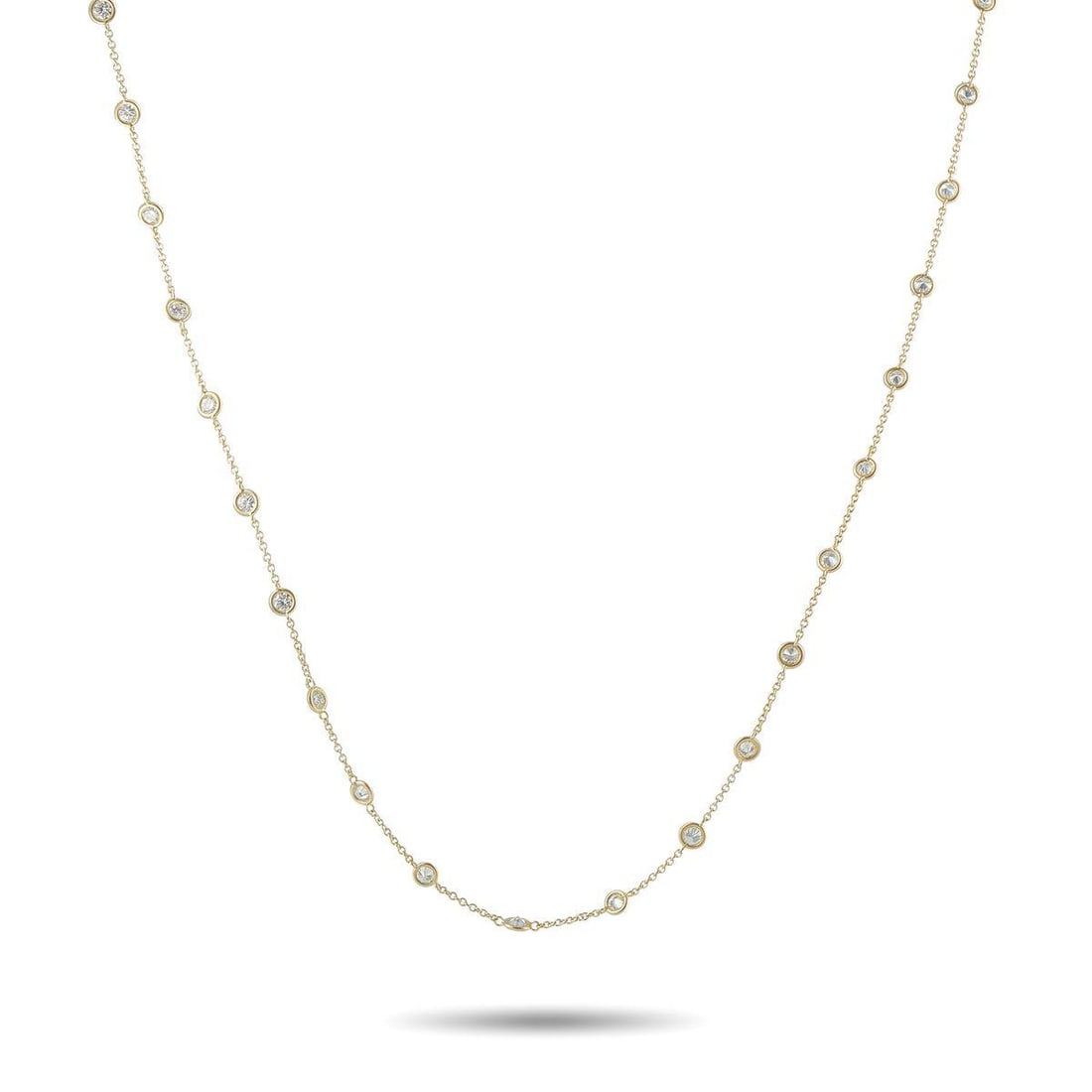 14K YELLOW GOLD 4.42CT DIAMOND STATION NECKLACE (1 of 3)