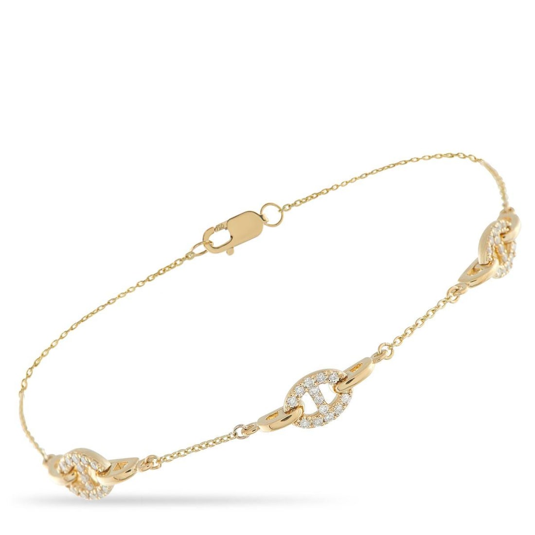 18K YELLOW GOLD 0.20CT DIAMOND BRACELET (1 of 3)