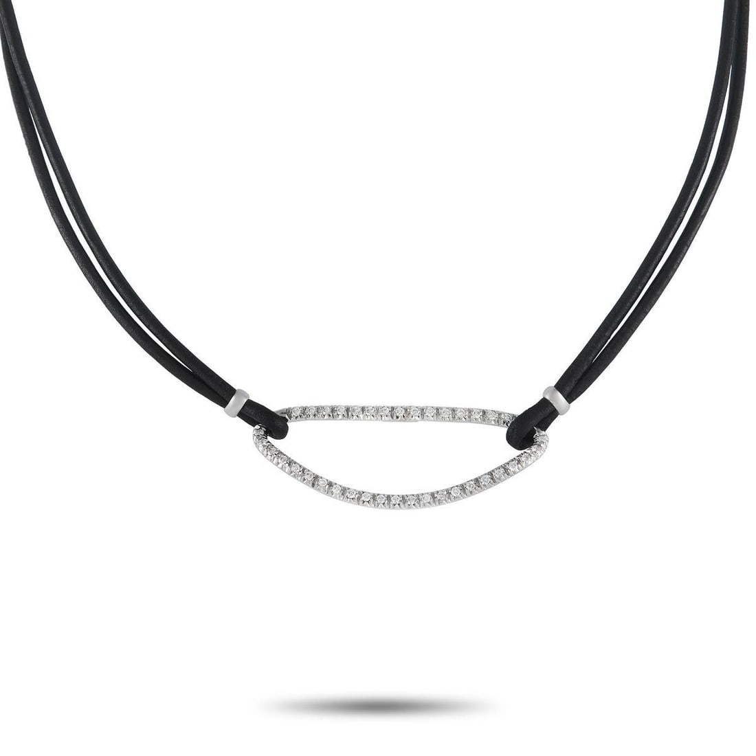 PIERO MILANO 18K WHITE GOLD 0.72CT DIAMOND CORD NECKLACE (1 of 4)