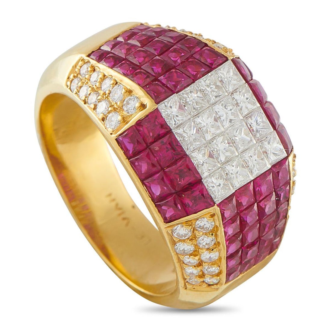 LE VIAN 18K YELLOW GOLD 2.0CT DIAMOND AND RUBY RING (1 of 4)