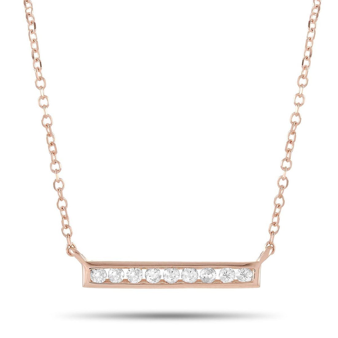 14K ROSE GOLD 0.10 CT DIAMOND PENDANT NECKLACE (1 of 4)