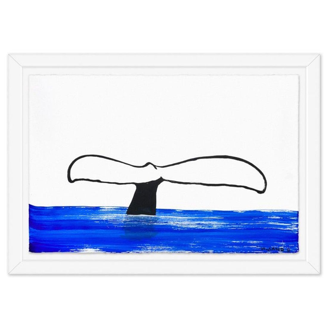 Wyland, "Whale Tail" Framed Original Sumi Ink Painting, Hand Signed with Letter of Authenticity.: Whale Tail is an original sumi ink painting on paper by Wyland, hand signed by the artist. This piece comes custom framed. Includes Letter of Authenticity. Measures approx. 32" x 46" (frame), 26" x 40