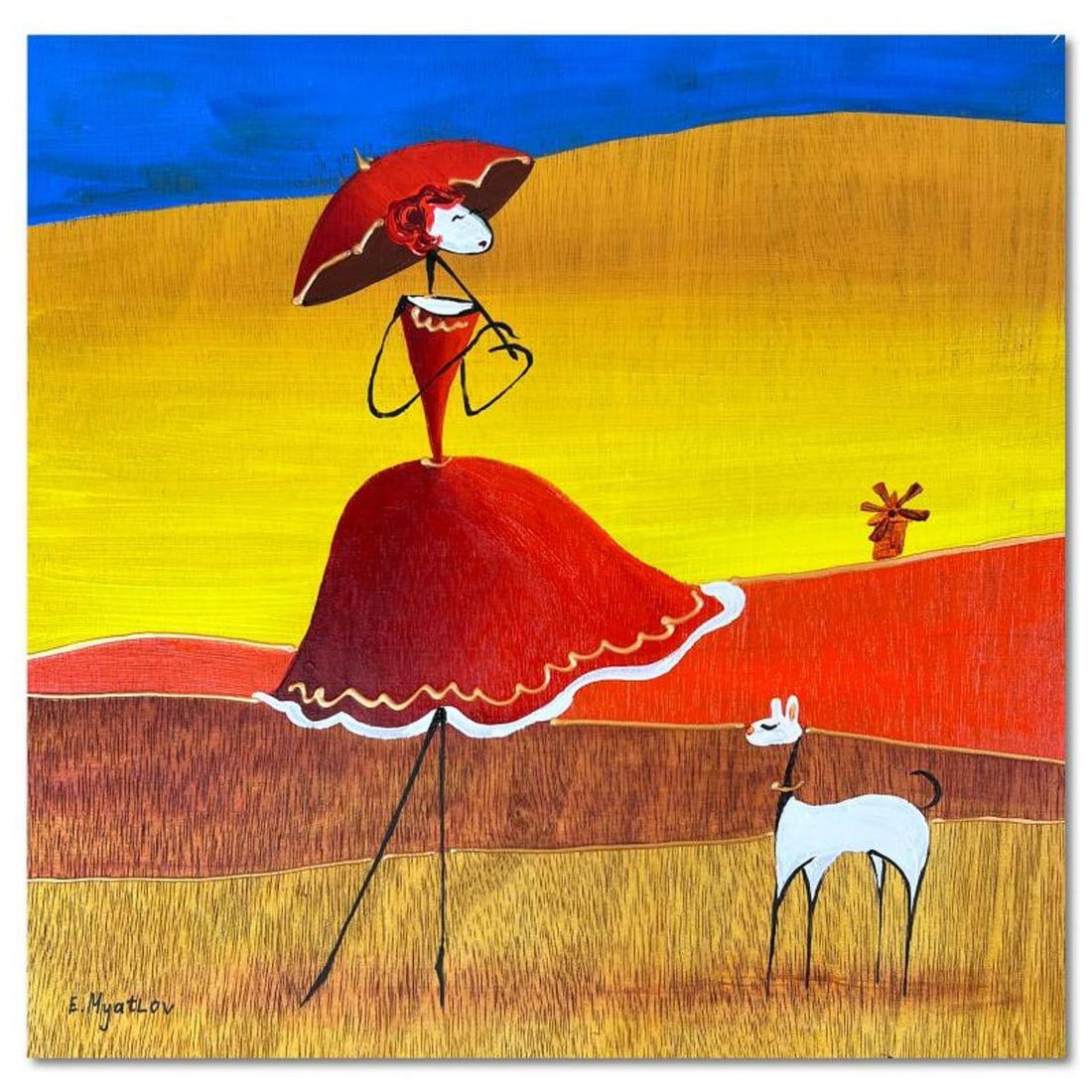 Ester Myatlov, Hand Signed Original Painting on Wood Panel with Letter of Authenticity. (1 of 2)