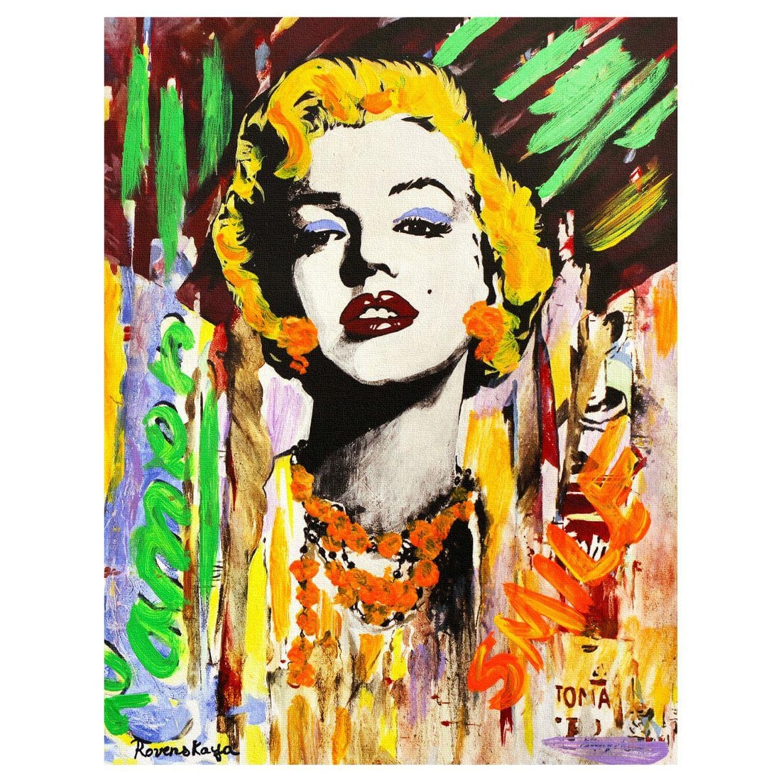 Nastya Rovenskaya- Original Mixed Media on Canvas "Marilyn Monroe II" (1 of 2)