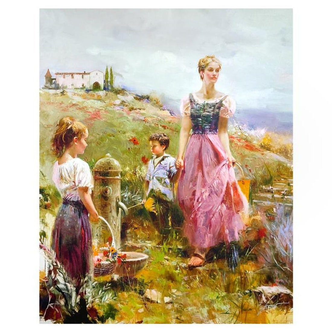 Pino (1939-2010) "The Fountain of Life" Limited Edition on Canvas, Numbered and Hand Signed with (1 of 2)