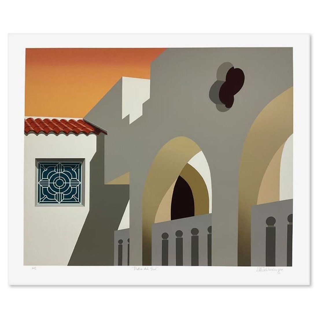 William Schlesinger (1915-2011), "Patio Del Sol" Limited Edition Serigraph from an HC Edition, Hand (1 of 2)