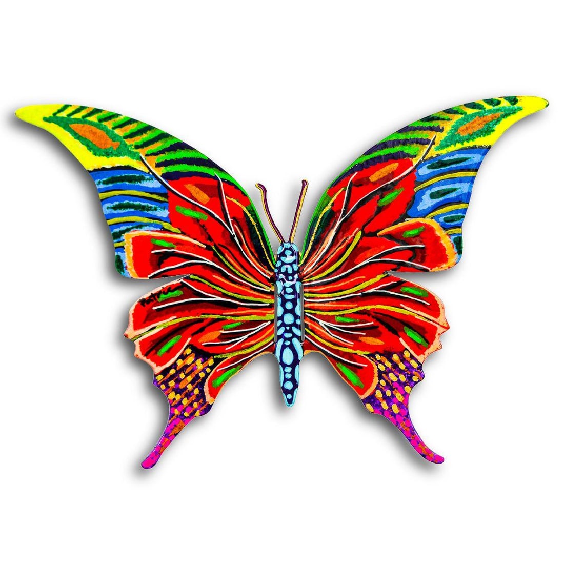 Patricia Govezensky- Original Painting on Cutout Steel "Butterfly" (1 of 2)