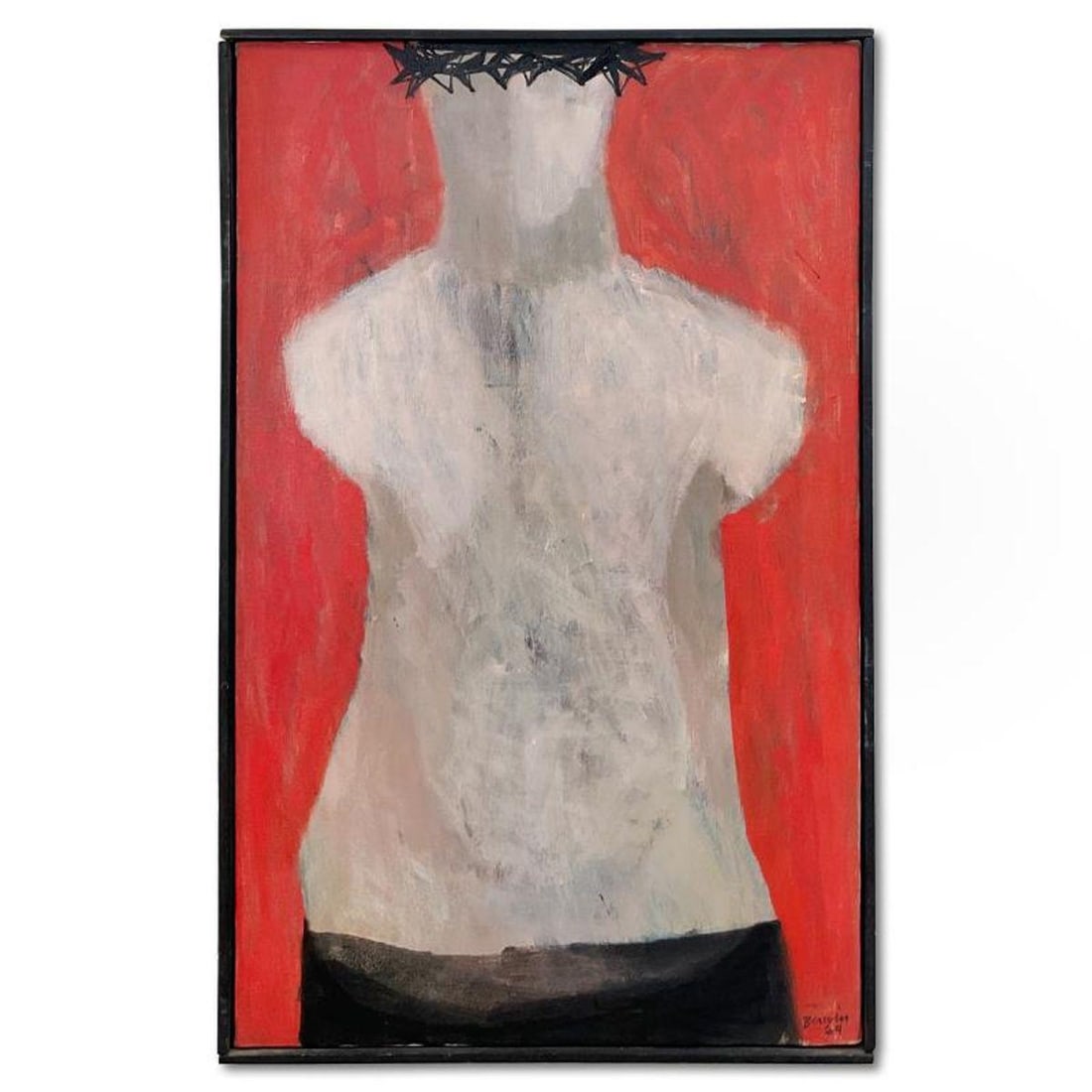 Milton Berwin (1925-2023), Original Painting on Canvas (25" x 15.5"), Dated 1964 and Hand Signed (1 of 2)