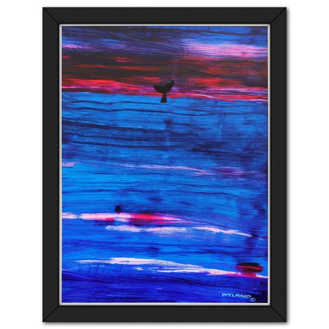 Wyland- Original Painting on Canvas "Abstract": Artist: Wyland. Medium: Original Painting on Canvas. Title: Abstract. Size: 48" x 36". Measures approx. 54" x 42" (framed). Signature: Hand signed. Certificate of Authenticity: Is included. Reference#