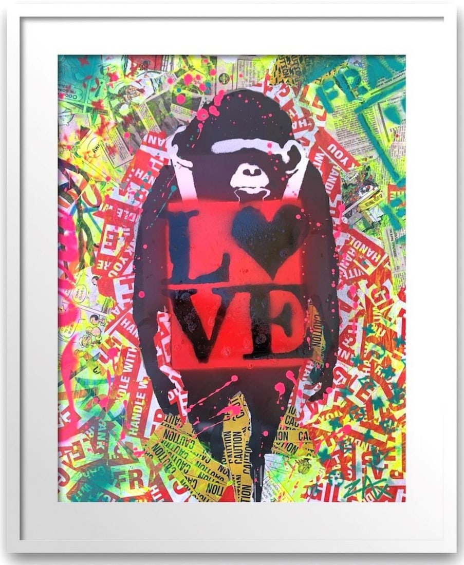 E.M. Zax- 1/1 mixed media collage and paints on paper (1 of 1)