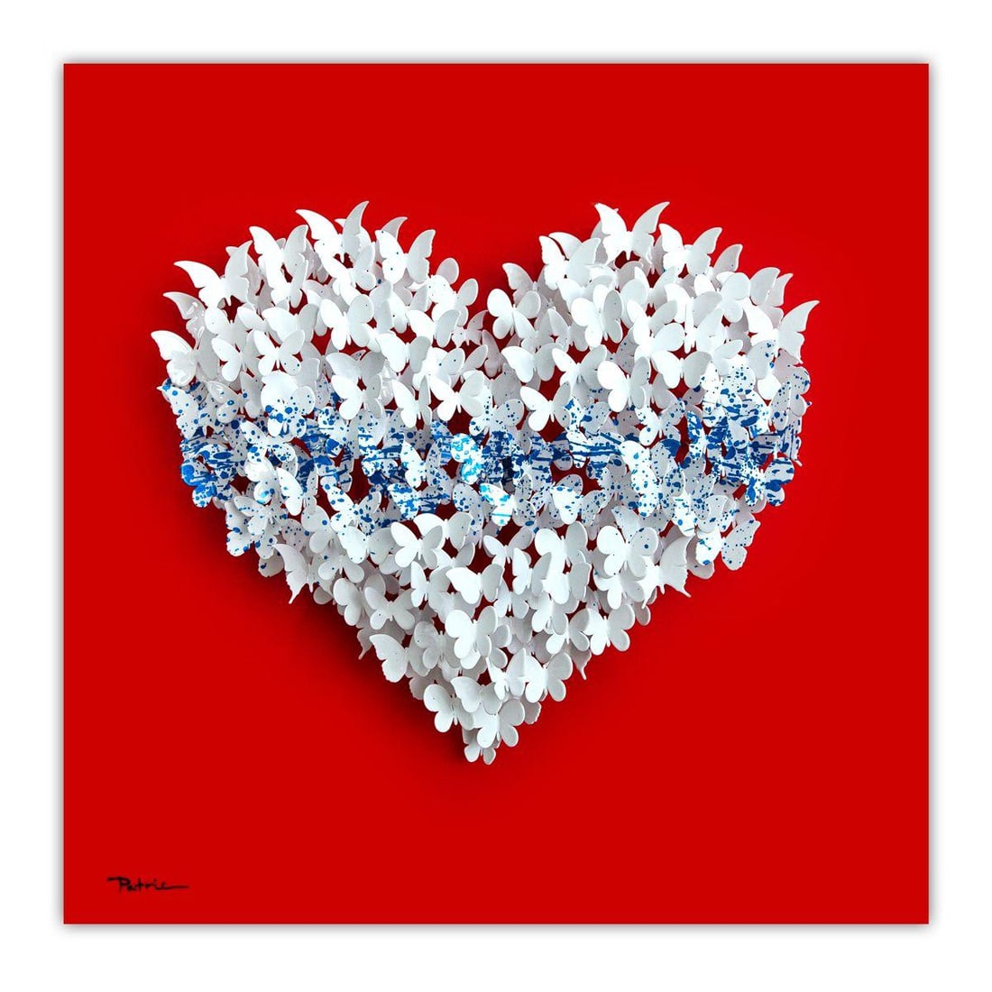 Patricia Govezensky- Original 3D Metal Art on Wood "Heart" (1 of 5)