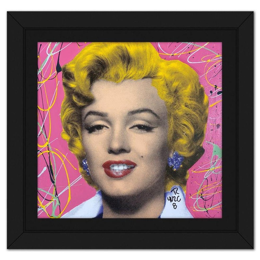 Ringo Daniel Funes, "Marilyn Classic" Framed One-of-a-Kind Mixed Media on Canvas, Hand Signed with (1 of 2)