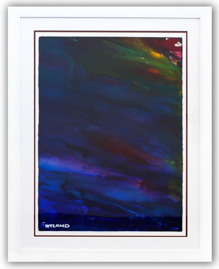 Wyland- Original Watercolor Painting on Deckle Edge Paper "Abstract": Artist: Wyland. Medium: Original Watercolor Painting on Deckle Edge Paper. Title: Abstract. Size: 30" x 22". Measures approx. 40" x 32" (framed). Signature: Hand Signed by the artist. Certificate of A