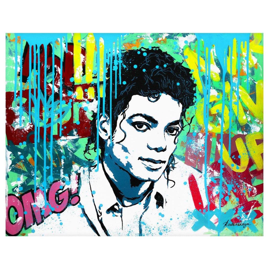 Nastya Rovenskaya- Original Oil on Canvas "OMG Michael " (1 of 2)