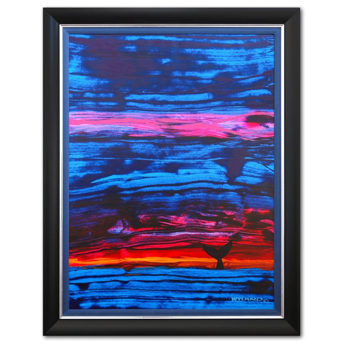 Wyland- Original Painting on Canvas "Abstract": Artist: Wyland. Medium: Original Painting on Canvas. Title: Abstract. Size: 48" x 36". Measures approx. 56" x 45" (framed). Signature: Hand signed. Certificate of Authenticity: Is included. Reference#