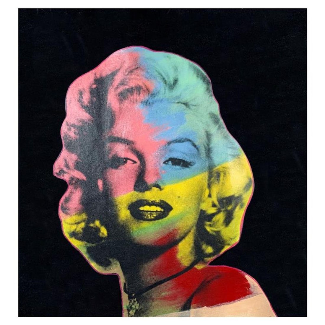 Steve Kaufman (1960-2010), "Marilyn Monroe" Hand Signed Limited Edition Hand Pulled silkscreen Mixed: Marilyn Monroe is a limited edition hand pulled silkscreen unique mixed media on canvas by Andy Warhol protege Steve Kaufman (1960-2010). This piece is numbered and hand signed inverso and includes a