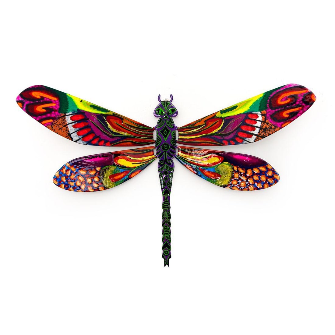 Patricia Govezensky-Original Painting on Cutout Steel "Dragonfly" (1 of 2)