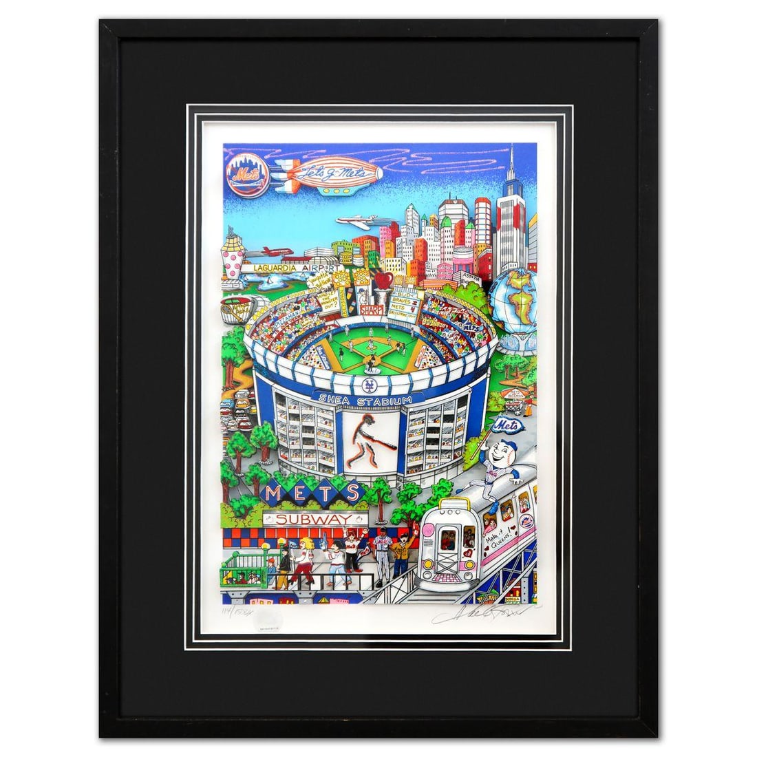 Charles Fazzino- 3D Construction Silkscreen Serigraph "Shea Stadium" (1 of 3)