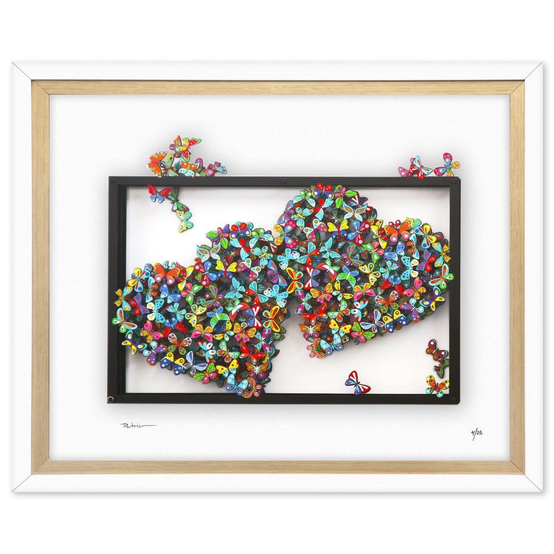 Patricia Govezensky- 3D Multilayered Woodcut "A Sigh of Bliss": Artist: Patricia Govezensky. Medium: 3D Multilayered Woodcut. Title: A Sigh of Bliss. Size: 12" x 16". Measures approx. 20" x 24" (framed). Signature: Hand Signed by the artist. Certificate of Authent