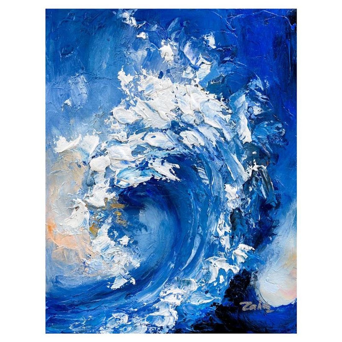 Zahra, Original Acrylic Painting on Canvas, Hand Signed with Letter of Authenticity.: This is an original acrylic painting on canvas by Zahra, hand signed by the artist. Includes Letter of Authenticity. Measures approx. 20" x 15" (image).