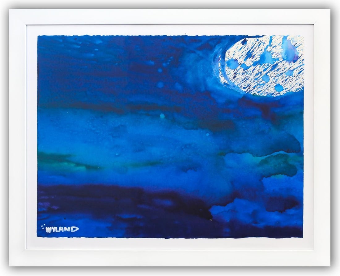 Wyland- Original Watercolor Painting on Deckle Edge Paper "Abstract": Artist: Wyland. Medium: Original Watercolor Painting on Deckle Edge Paper. Title: Abstract. Size: 22" x 30". Measures approx. 29" x 36" (framed). Signature: Hand Signed by the artist. Certificate of A