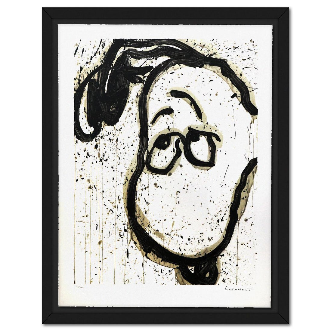 Tom Everhart- Hand Pulled Original Lithograph "I Can't Believe my Ears, Darling": Artist: Tom Everhart. Medium: Hand Pulled Original Lithograph. Title: I Can't Believe my Ears, Darling. Size: 38" x 29". Measures approx. 43" x 34" (framed). Signature: Hand signed and numbered. Certi