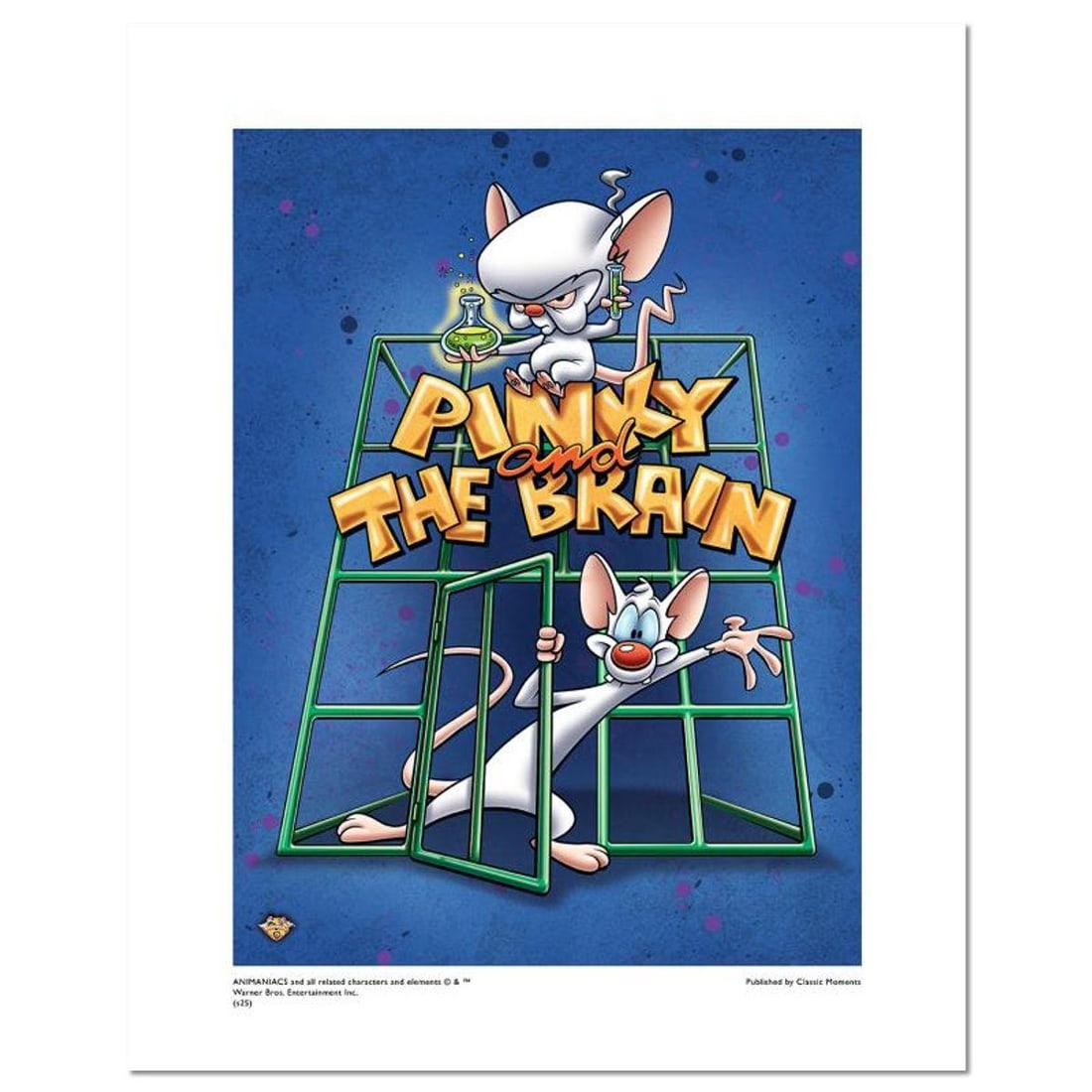 Pinky and the Brain Numbered Limited Edition with Certificate of Authenticity.: Pinky and the Brain is a limited edition giclee on paper from Warner Brothers featuring the iconic animation characters first seen in the classic 1990's series Animaniacs before going on to have their