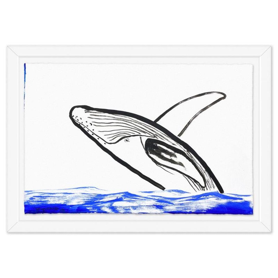 Wyland, "Humback" Framed Original Sumi Ink Painting, Hand Signed with Letter of Authenticity.: Humback is an original sumi ink painting on paper by Wyland, hand signed by the artist. This piece comes custom framed. Includes Letter of Authenticity. Measures approx. 32" x 46" (frame), 26" x 40" (