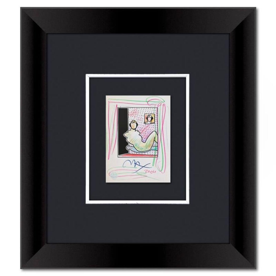 Peter Max, "Neo Pop Series (Neo RZF883)" Framed One-of-a-Kind Mixed Media, Hand Signed with (1 of 2)