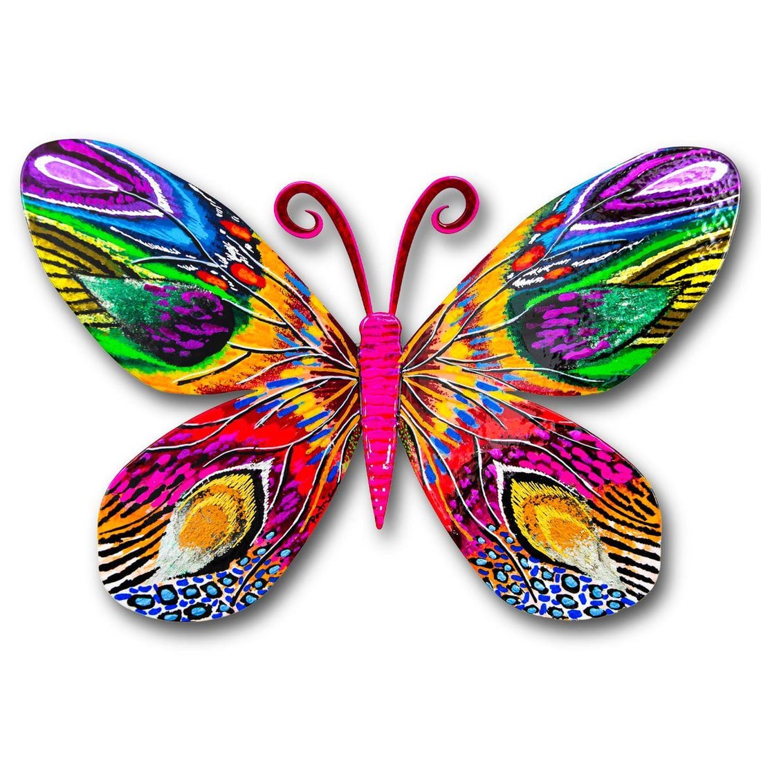 Patricia Govezensky- Original Painting on Cutout Steel "Butterfly" (1 of 2)