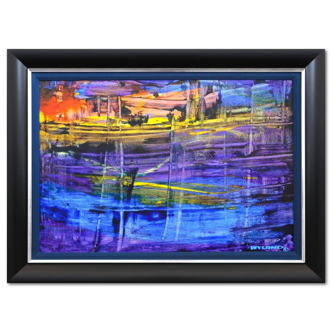 Wyland- Original Painting on Canvas "Abstract": Artist: Wyland. Medium: Original Painting on Canvas. Title: Abstract. Size: 26" x 38". Measures approx. 32" x 44" (framed). Signature: Hand signed by the artist. Certificate of Authenticity: Is includ