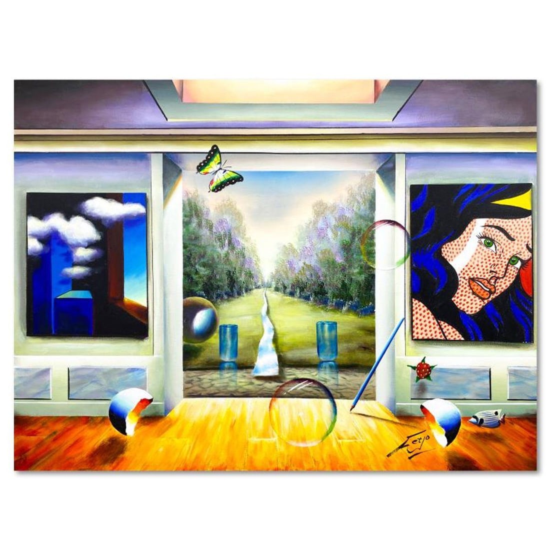 Ferjo, Original Acrylic Painting on Canvas, Hand Signed with Letter of Authenticity: This is an original acrylic painting on stretched canvas by Ferjo, hand signed by the artist. Includes Letter of Authenticity. Measures approx. 30" x 40" (image).