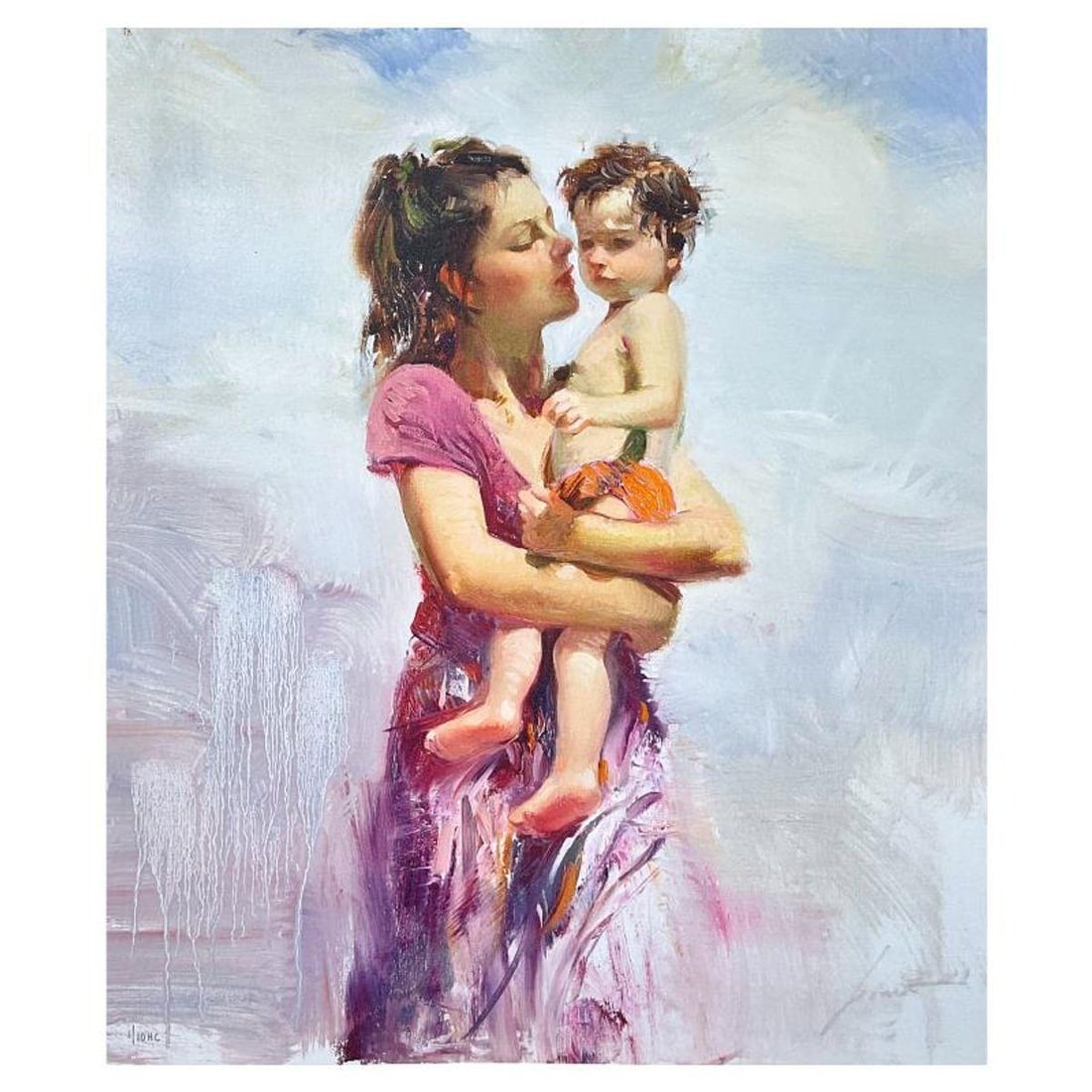 #1 in Edition - Pino (1939-2010), "Maternal Instinct" Limited Edition on Canvas, HC Numbered 1/10 (1 of 2)