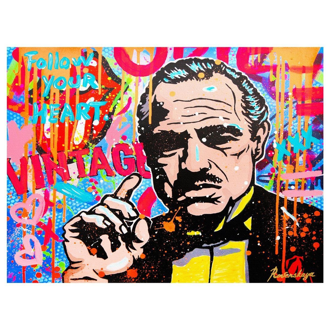 Nastya Rovenskaya- Mixed Media on Canvas "The City Speaks" (1 of 2)