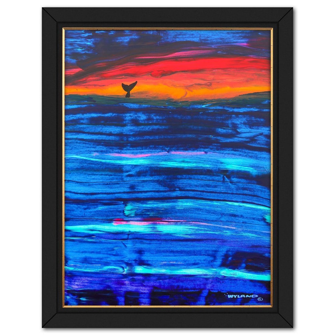 Wyland- Original Painting on Canvas "Abstract": Artist: Wyland. Medium: Original Painting on Canvas. Title: Abstract. Size: 48" x 36". Measures approx. 55" x 43" (framed). Signature: Hand signed. Certificate of Authenticity: Is included. Reference#