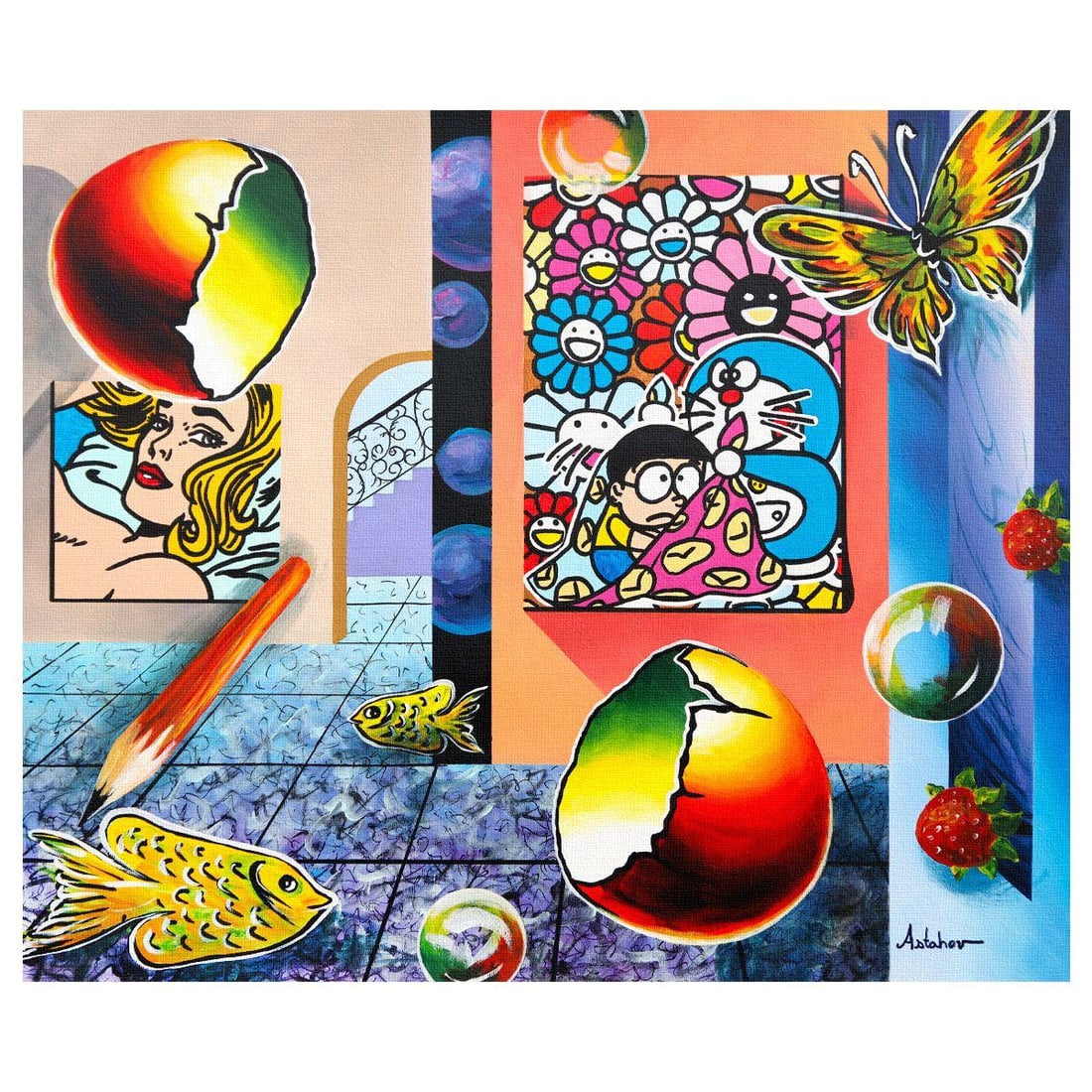 Alexander Astahov- Original Oil on Canvas "Retro Space Carnival" (1 of 2)