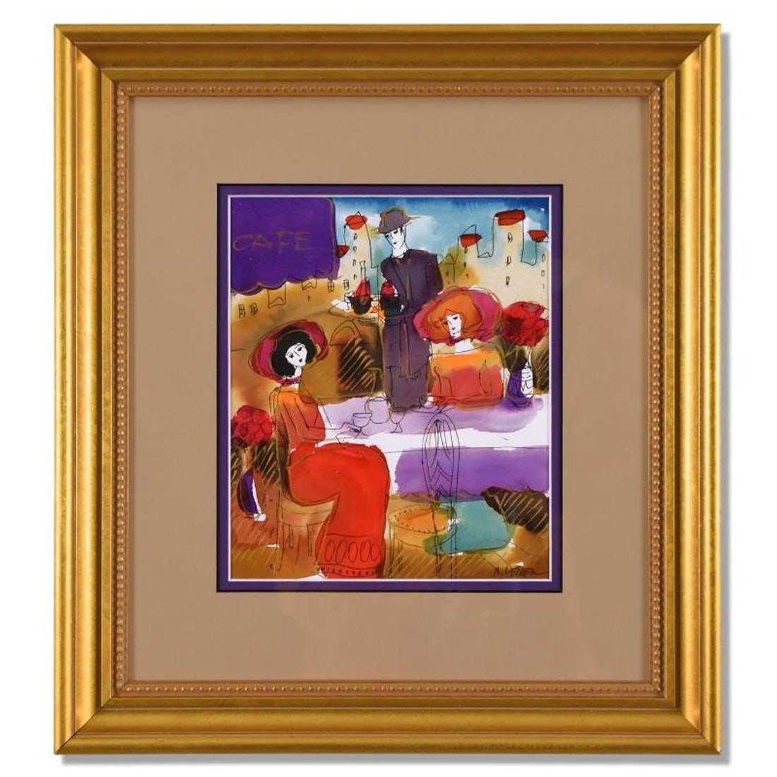 Moshe Leider, Framed Original Mixed Media Watercolor Painting, Hand Signed with Letter of (1 of 3)