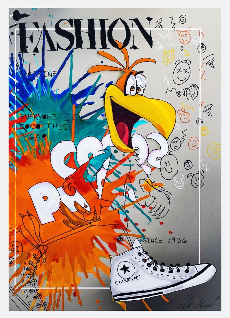 Shani Moyal- Original Mixed Media "Coco Puffs": Artist: Shani Moyal. Medium: Original Mixed Media. Title: Coco Puffs. Size: 30" x 20". Signature: Hand Signed by the artist. Certificate of Authenticity: Is included. Additional: Original one of a kin