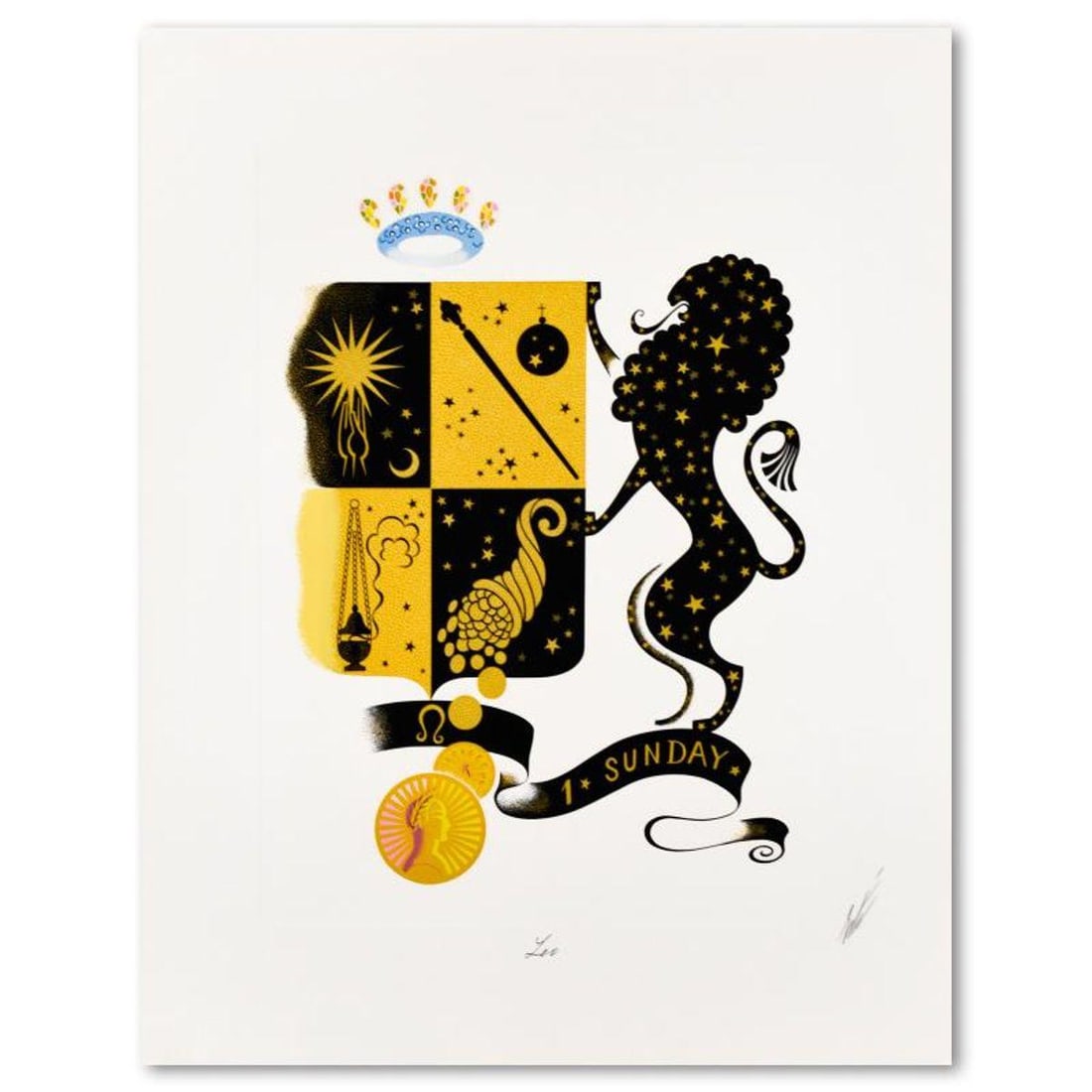 Erte (1892-1990), "Leo" Limited Edition Serigraph, Numbered 183/350 and Hand Signed with Letter of (1 of 2)