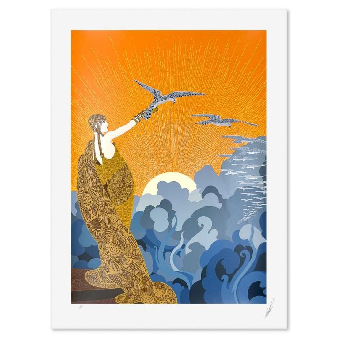 Erte (1892-1990), "Wings of Victory" Limited Edition Serigraph from an AP Edition, Hand Signed with: Wings of Victory is a limited edition serigraph from an AP edition on paper by Erte (1892-1990), hand signed by the artist. Includes Letter of Authenticity. Measures approx. 31.5" x 23" (border), 27"