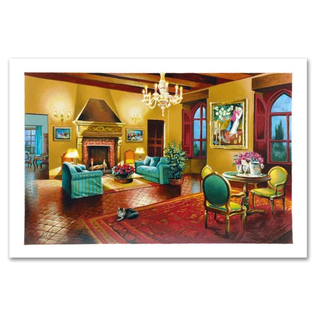 Anatoly Metlan, "Homage to Chagall" Limited Edition Lithograph, Numbered and Hand Signed with (1 of 2)