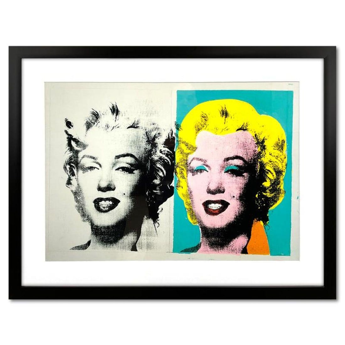 Andy Warhol (1928-1987), "Double Marilyn" Framed Poster on Paper (1962) with Letter of Authenticity: Double Marilyn is a poster on paper by Andy Warhol (1928-1987). This piece is dated 1962 and comes custom framed. Includes Letter of Authenticity. Measures approx. 32" x 24" (frame), 27" x 19" (image)