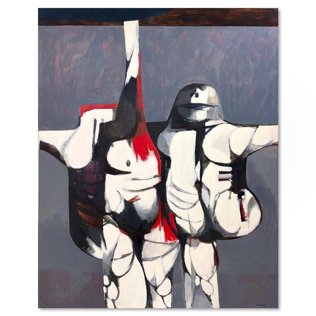 Milton Berwin (1925-2023), Original Painting on Canvas (60" x 48"), Dated 1967 and Hand Signed with (1 of 2)